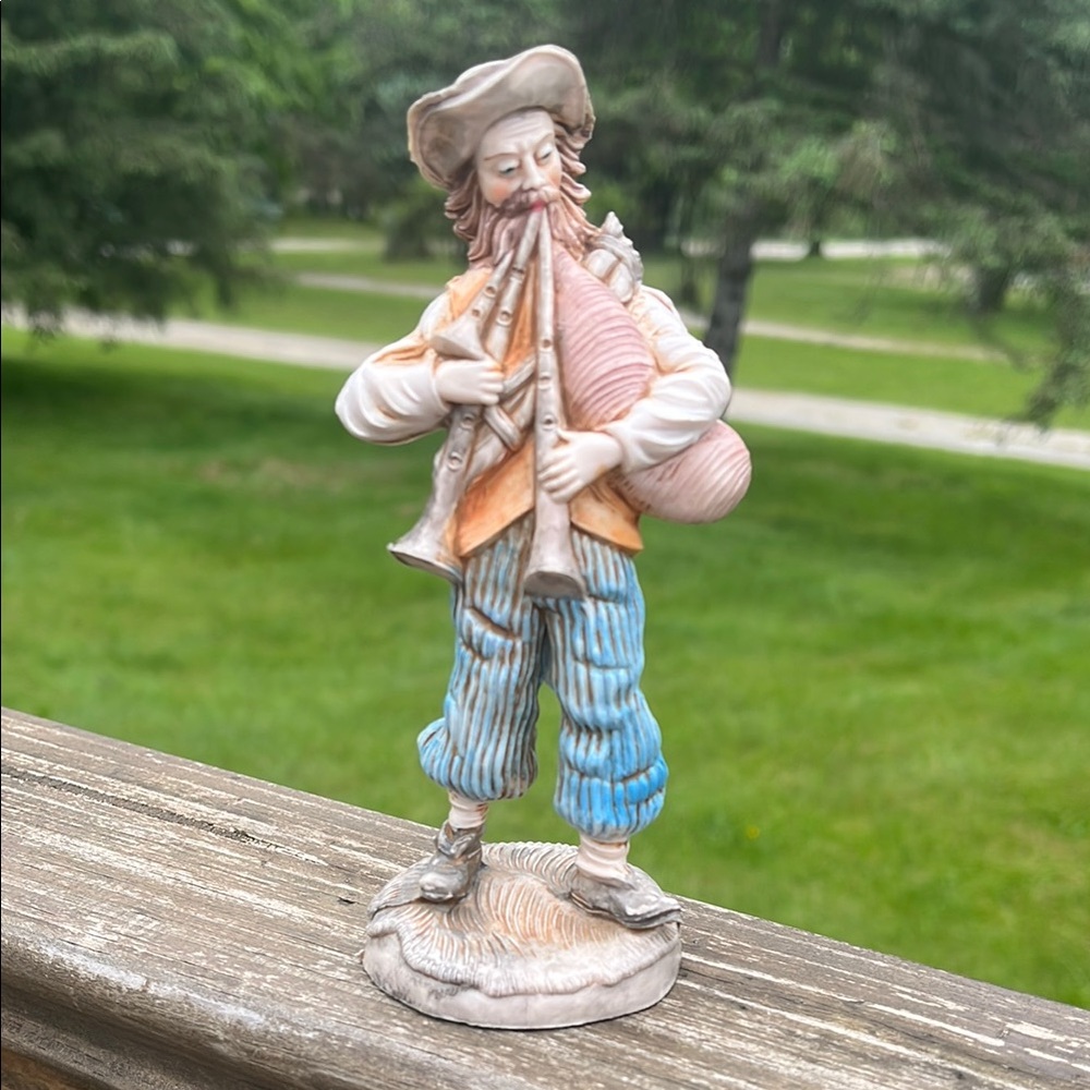 Handcrafted Musician (Plastic) Figurine in Blue and Orange Italy